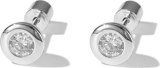Classicharms Aurora Bezel Set Solitaire Stud Earrings in Silver/clear at Nordstrom