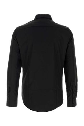 Burberry Mens Black Poplin Shirt Cotton Camicie