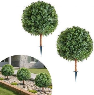 OEM Topiario Artificial De Boj Con Estaca, Planta Decorativa, Para Porche, Exterior E Interior, Patio, Jard&iacute;n, Balc&oacute;n Y Patio Trasero, Resistente A La Int