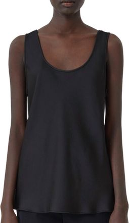 Closed Shiny Tank Top In Black