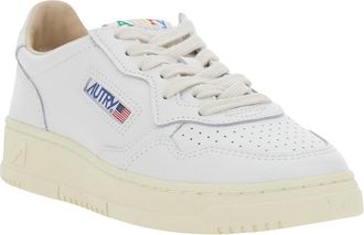 Autry Womens Leather Sneakers With Contrasting Heel White Trainers