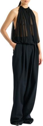 Balmain Sleeveless muslin top in Black at Nordstrom, Size 34