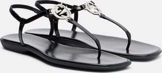 Gucci Interlocking G patent leather thong sandals