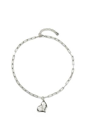 UNOde50 Medium Heart Link Necklace in Silver at Nordstrom