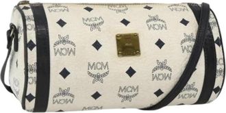 MCM Pre-owned Plastic Schoudertas - Dames - Vintage Schoudertas - Wit - ONE Size - Leer - Vintage