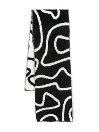 AZ FACTORY two-tone jacquard scarf - Black