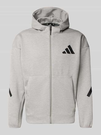 adidas Sweatjacke mit Kapuze in Hellgrau, Gr&ouml;&szlig;e L