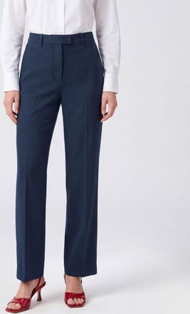 Vivetta Straight-Leg Cr&ecirc;pe Trousers with Pleats and Off-Center Closure