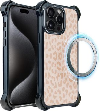 OEM Funda Ibizu Dropguard Ultra Para Iphone 15 Pro Max Con Magsafe, Estilo Bohemio, Delicado Estampado De Leopardo