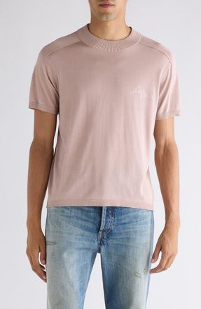 Acne Studios Kyotini Silk Short Sleeve Knit Top in Light Pink at Nordstrom, Size X-Large