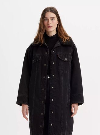 Levi's Womens Come Back Trucker Longline Padded Jacket - Black - Size X-Small