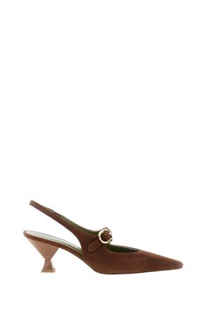 MARIA LUCA Brown Natalia Open Back Hourglass Heels