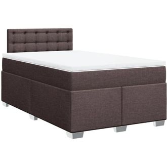 vidaXL Vidaxl - Cama Box Spring Con Colch&oacute;n Tela Marr&oacute;n Oscuro 120x200 Cm