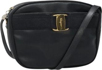 Ferragamo Pre-owned Cross Body Bags, female, Blue, Size: ONE SIZE Pre-owned Leather Shoulder Bag