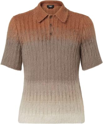 Fendi DéGradé Mohair And Wool Polo Shirt-Uomo
