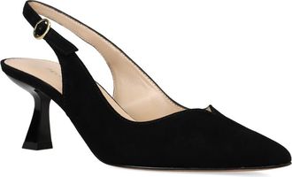 Pelle Moda Janah Slingback Pointed Toe Pump in Black Suede at Nordstrom, Size 5.5