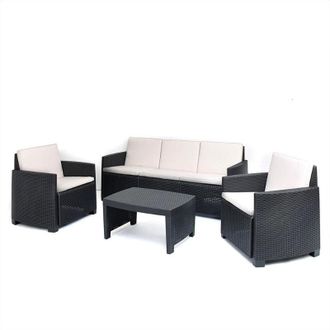 Progarden Tresillo Stromboli 4 Piezas 10 Cojines Antracita Conjunto