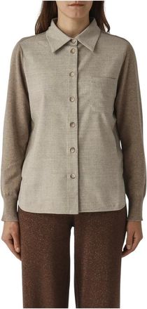 Gran Sasso Dames, Blouses & Shirts, Beige, Maat: L Wol