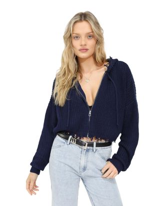 Belle & Bloom Another Love Fringe Zip Knit