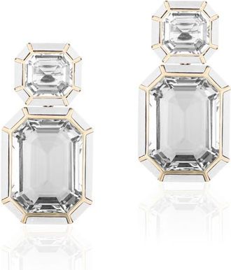 Goshwara M&eacute;lange Emerald-Cut Drop Earrings in Clear at Nordstrom