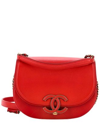 Chanel Red Calfskin Leather & Goatskin Quilted Leather Coco Flap Messenger, Never Carried (Authentic Pre-Loved)