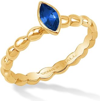 Dower & Hall 14k Bubbles Narrative Ring with Marquise Sapphire 0.25ct