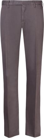 Dell'Oglio Slim-fit Hopsack Broek - Heren - Slim Fit Broeken - Bruin - L - Wol - Broeken