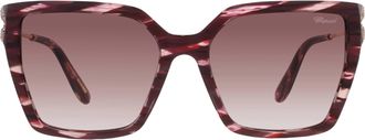 Chopard Brown Gradient Square Ladies Sunglasses SCH371S 01G2 56