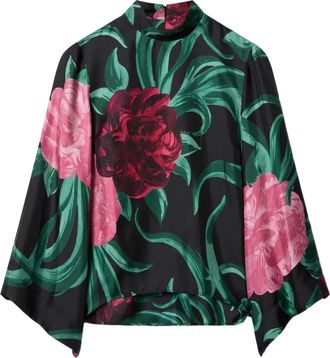 La DoubleJ Make An Exit top met bloemenprint - Zwart