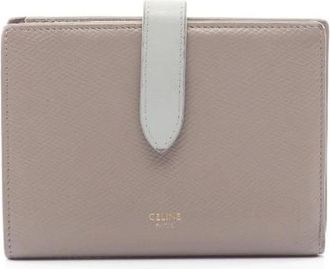 Celine Pre-owned Medium Strap Wallet Leather Bifold Wallet - - Pre-owned - Donna - Grigio - ONE SIZE
