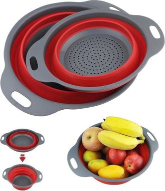 OEM Colador Plegable - Silicona - Rojo - 2 Piezas