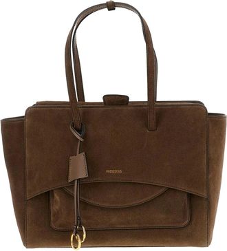 Hidesins Structured Suede Shoulder Bag with Magnetic Closure and Integrated Pouch