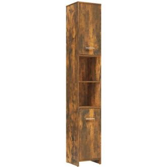 vidaXL Bathroom Cabinet Smoked Oak 30x30x183.5 cm Engineered Wood Vidaxl