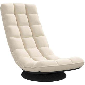 vidaXL Silla Giratoria De Suelo De Lino 70x51x79 Cm Vidaxl