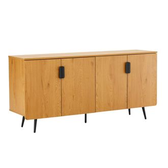 Oviala Aparador moderno de 4 puertas 160 cm madera clara
