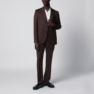 Tagliatore Single-breasted brown wool suit