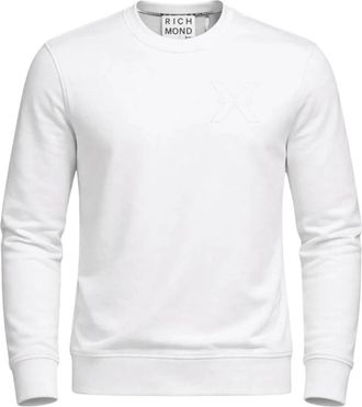 John Richmond Crewneck Sweatshirt Small Logo - Heren - Sweatshirts - Wit - L - Hoodies & sweatvesten