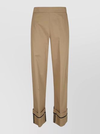 Herno cotton high-rise straight-leg trousers