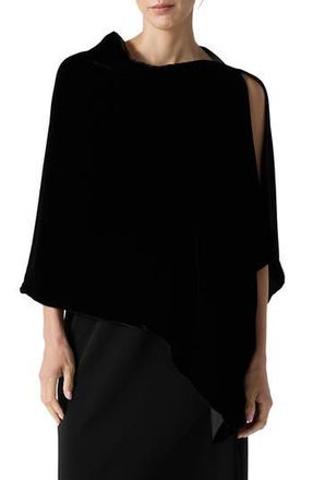 Eileen Fisher Velvet Poncho in Black at Nordstrom Rack