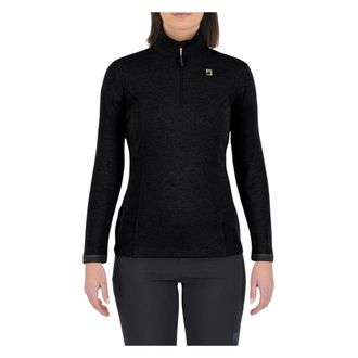 Karpos Turtlenecks, female, Black, Size: L Black Half Zip Pizzocco Jacket