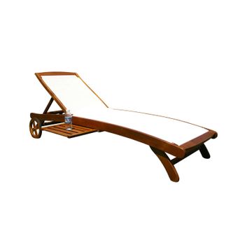 COSMA Cosma - Tumbona Ajustable Con Ruedas De Madera Y Tejido Mod.texty