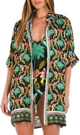 Sunshine 79 Mirage Resort Cover-Up Tunic in Black Multi at Nordstrom Rack, Size X-Large