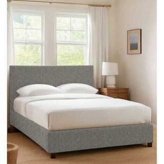 Talamo Italia Cama Individual Dagenham, Desenfundable, Hecho En Italia, Gris Ceniza