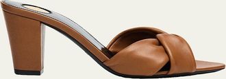 Saint Laurent 75mm Franciane Leather Mule Sandals