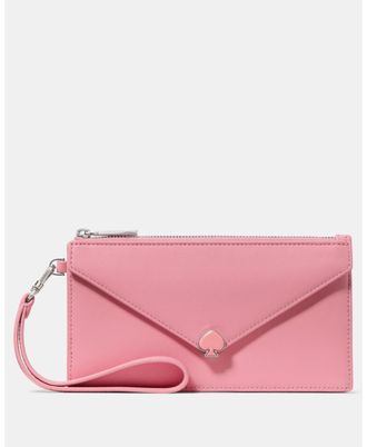Kate Spade New York Womens Yours Truly Envelope Wristlet - Pink Leather - One Size