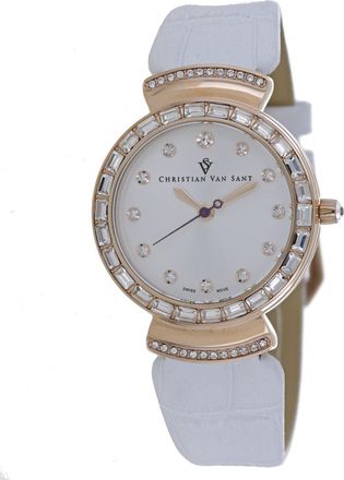 Christian Van Sant Womens Nova Silver Dial Watch