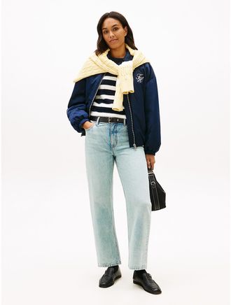 Tommy Hilfiger Womens Stretch High-Rise Barrel Leg Jean - Blue - 10