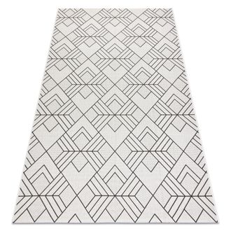 RugsX Rugsx - Alfombra Sisal Flat 48731960 Cuadrados Rombos, Geom&eacute;trico Crema / Gris Beige 200x290 Cm