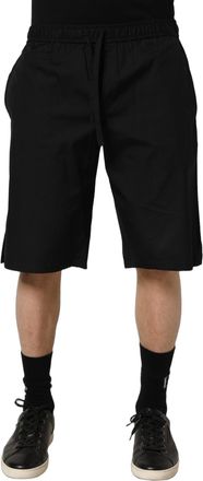 Dolce & Gabbana Black Cotton Sweatshorts Men Bermuda Shorts