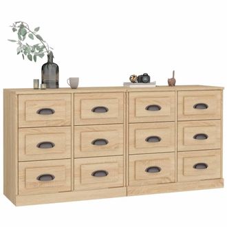 Berkfield Home Sideboards 2 pcs Sonoma Oak Engineered Wood in Brown